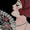 image of a young woman fanning herself.